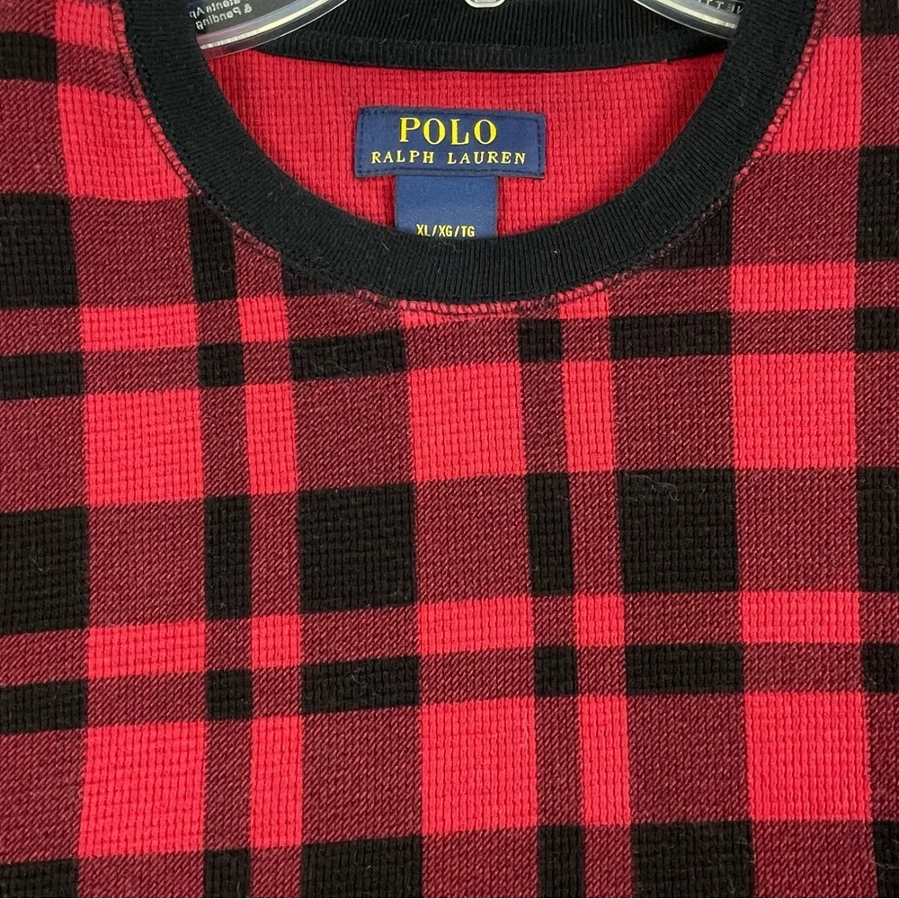 Men's Polo Ralph‎ Lauren Black & Red Plaid Long Sleeve Flannel XL0063